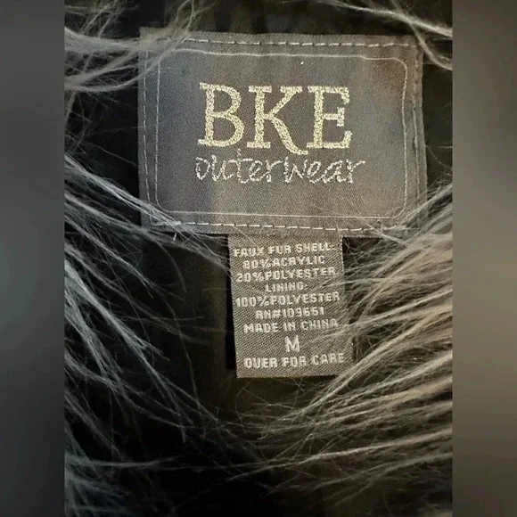 BKE black ombré faux fur vest size M - Picture 5 of 5